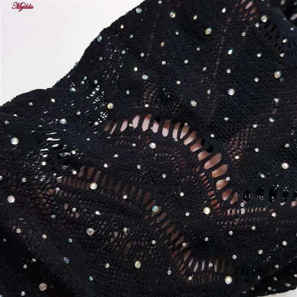 سرهمی فانتزی زنانه مدل نگین دار کد 4860-7177 رنگ مشکی ماییلدا - تصویر 4