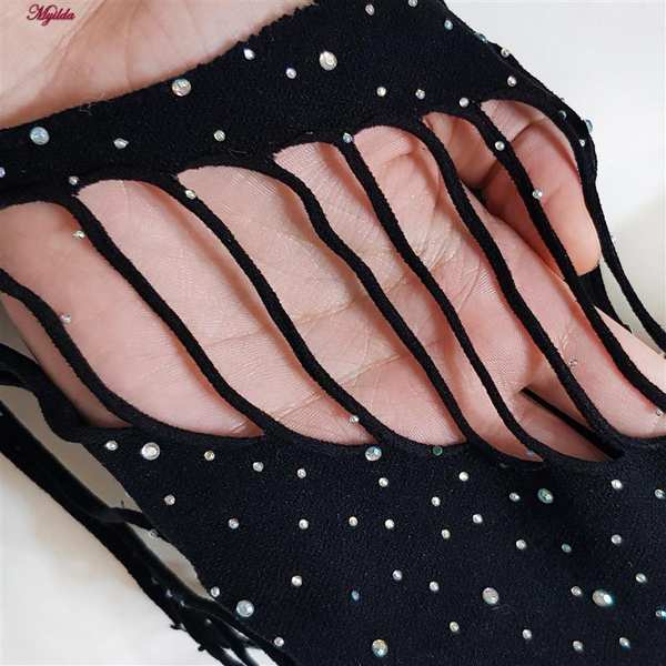 بادی فانتزی زنانه مدل نگین دار کد 4860-7175 رنگ مشکی ماییلدا - تصویر 5