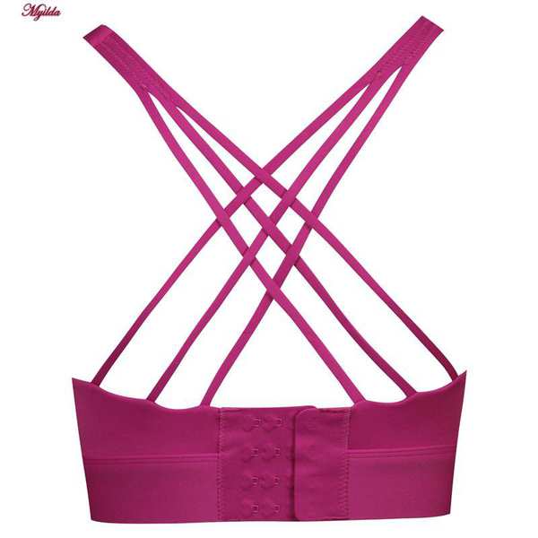 نیم تنه ورزشی زنانه پد ثابت پشت ضربدری سرخابی کد 4848 ماییلدا - تصویر 5