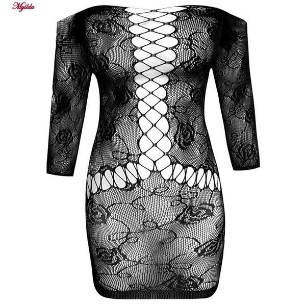 سرهمی فانتزی زنانه مدل پیراهن آستین سه ربع کد 4855-7043 رنگ مشکی ماییلدا - تصویر 3