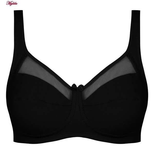 سوتین زنانه اما مدل نخی بالا شیشه ای مشکی کد 4928-4100 ماییلدا - تصویر 7