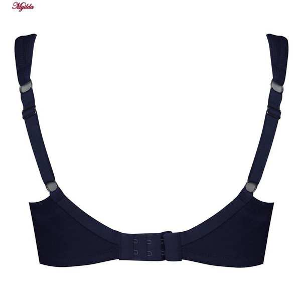 سوتین زنانه اما مدل نخی بالا شیشه ای سرمه ای کد 4928-4100 ماییلدا - تصویر 7