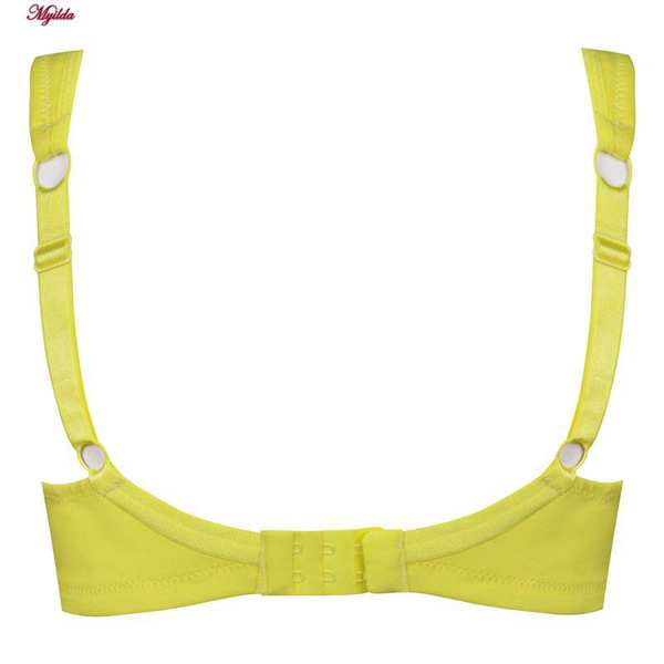 سوتین زنانه اما مدل نخی بالا شیشه ای زرد کد 4928-4100 ماییلدا - تصویر 8