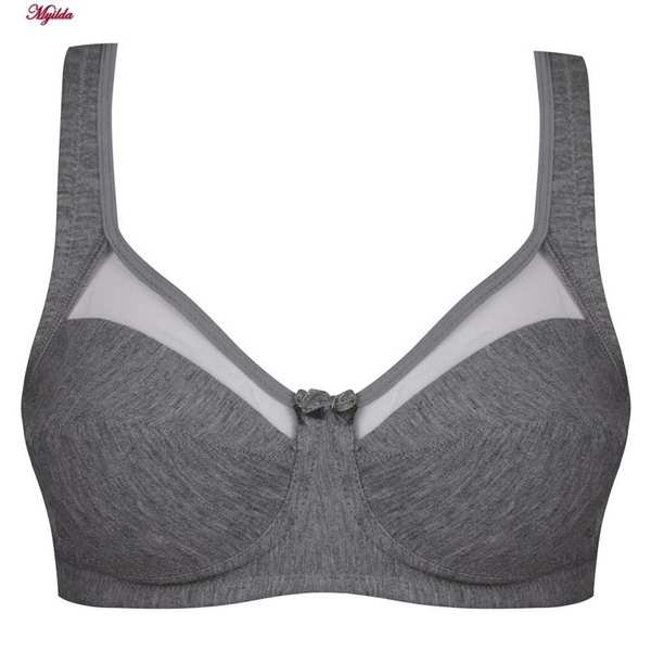 سوتین زنانه اما مدل نخی بالا شیشه ای خاکستری تیره کد 4928-4100 ماییلدا - تصویر 7