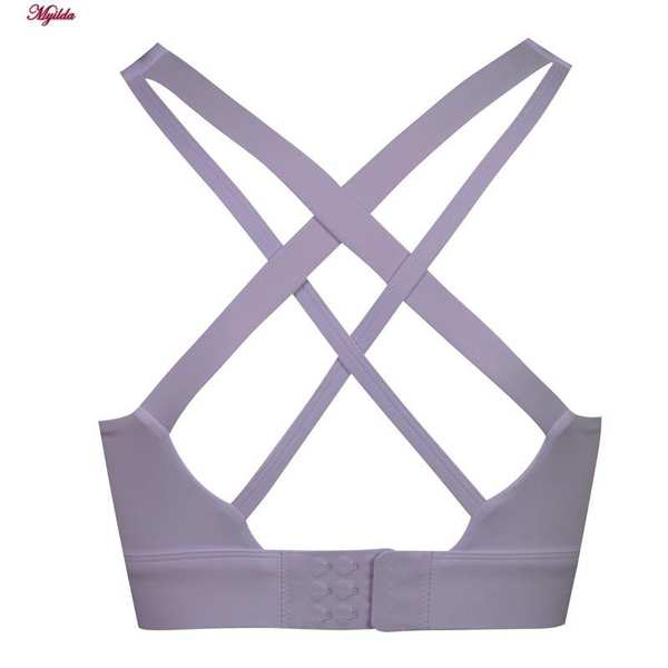 نیم تنه ورزشی زنانه مدل پد ثابت پشت ضربدری یاسی کد 4849 ماییلدا - تصویر 5