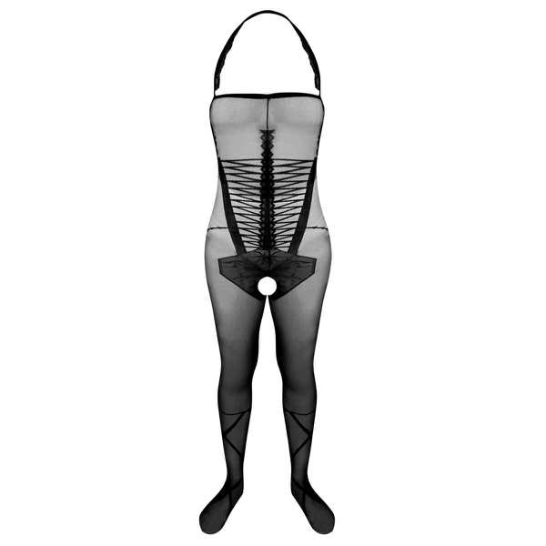 سرهمی فانتزی مدل فیشنت فاق باز کد 4855-S59 رنگ مشکی ماییلدا - تصویر 2