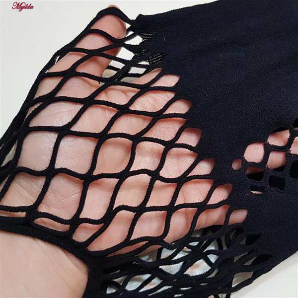 سرهمی فانتزی مدل فیشنت فاق باز کد 4855-S29 رنگ مشکی ماییلدا - تصویر 4