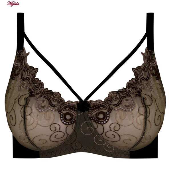 سوتین زنانه پانیذ مدل فنردار گیپوری هارنس دار قهوه ای کد 66394 ماییلدا - تصویر 6