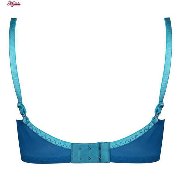 سوتین زنانه پانیذ مدل فنردار گیپوری هارنس دار آبی روشن کد 66394 ماییلدا - تصویر 7