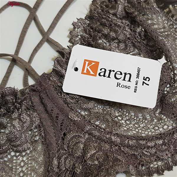 سوتین فنردار زنانه کارنا رز مدل گیپور هارنس دار قهوه ای کد 4935-315-4 ماییلدا - تصویر 9