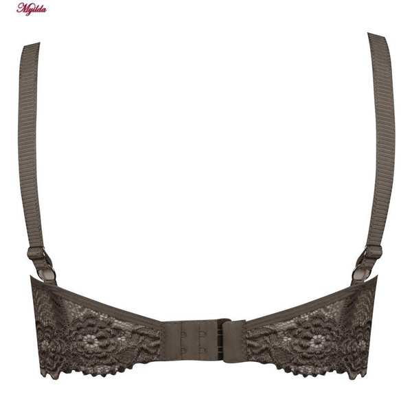 سوتین فنردار زنانه کارنا رز مدل گیپور هارنس دار قهوه ای کد 4935-315-4 ماییلدا - تصویر 10