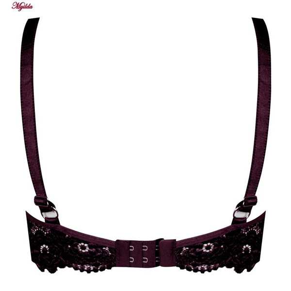 سوتین فنردار زنانه کارنا رز مدل گیپور هارنس دار عنابی کد 4935-315-4 ماییلدا - تصویر 8