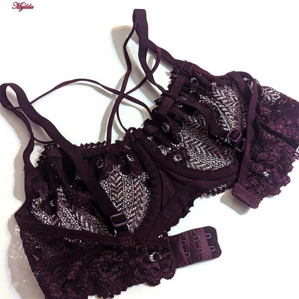 سوتین فنردار زنانه کارنا رز مدل گیپور هارنس دار عنابی کد 4935-315-4 ماییلدا - تصویر 10