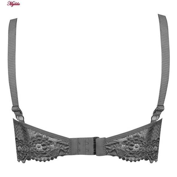 سوتین فنردار زنانه کارنا رز مدل گیپور هارنس دار طوسی کد 4935-315-4 ماییلدا - تصویر 7