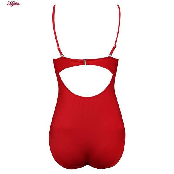 مایو بدون فنر زنانه فیتن مدل گل برجسته پددار قرمز کد 4942-290 ماییلدا - تصویر 5