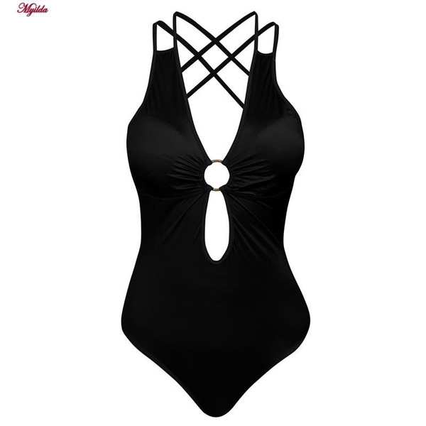 مایو زنانه رونیا مدل پددار حلقه ای مشکی کد 4940-700 ماییلدا - تصویر 4