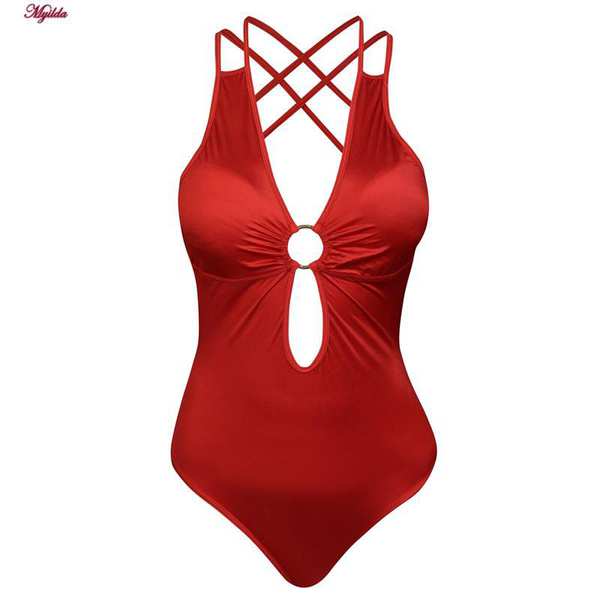 مایو زنانه رونیا مدل پددار حلقه ای قرمز کد 4940-700 ماییلدا - تصویر 4