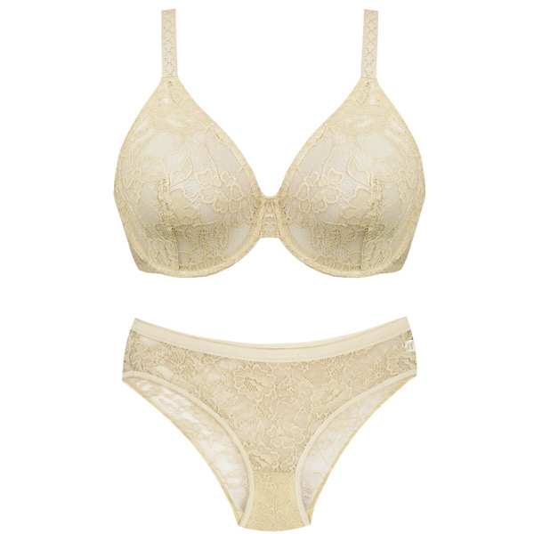 ست شورت و سوتین زنانه پانیذ کرم مدل C-9001 ماییلدا