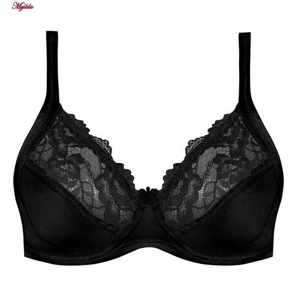 سوتین زنانه پانیذ مدل فنردار گیپور گلدار مشکی کد 66308 ماییلدا - تصویر 6