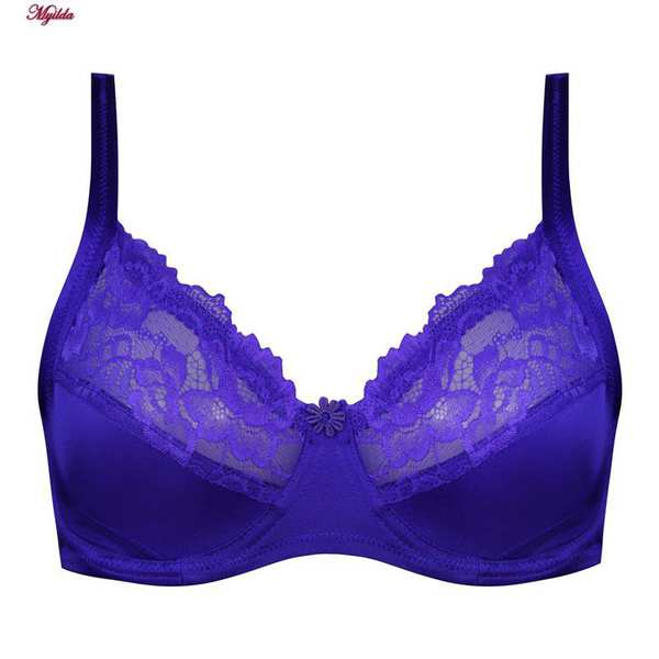 سوتین زنانه پانیذ مدل فنردار گیپور گلدار آبی کاربنی کد 66308 ماییلدا - تصویر 6