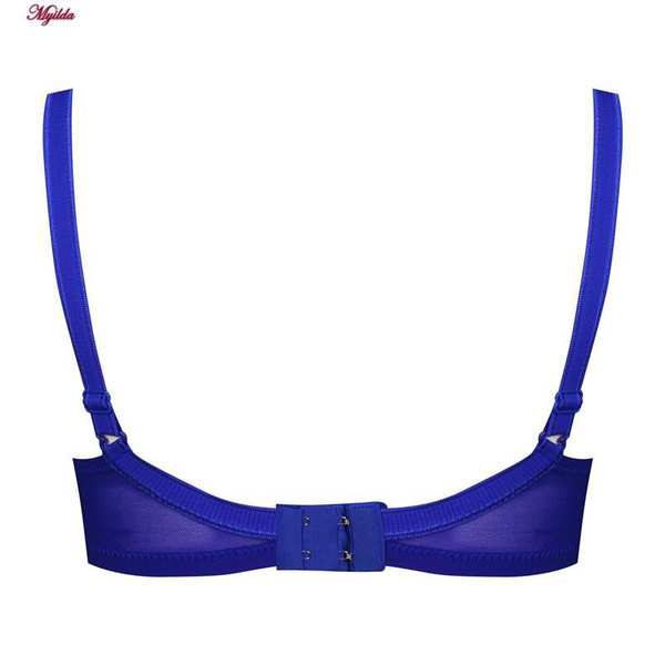 سوتین زنانه پانیذ مدل فنردار گیپور گلدار آبی کاربنی کد 66308 ماییلدا - تصویر 7