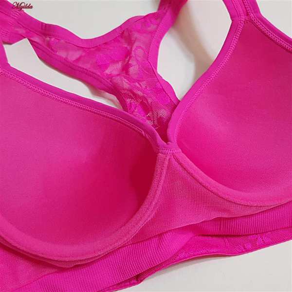 نیم تنه ورزشی زنانه مدل فنردار کاپ اسفنجی صورتی کد 4982 ماییلدا - تصویر 5