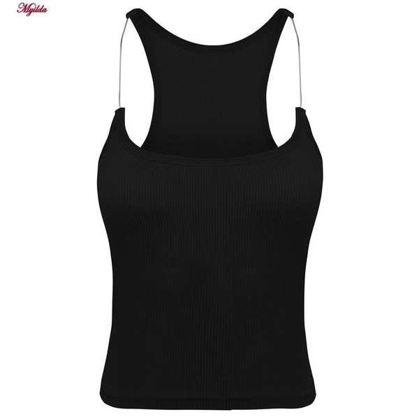 تاپ کراپ زنانه مدل بند سیلیکونی پددار مشکی کد 4980 ماییلدا - تصویر 2