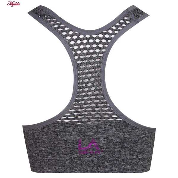نیم تنه ورزشی زنانه جیر مدل پشت قهرمانی پددار خاکستری تیره کد 4976 ماییلدا - تصویر 3