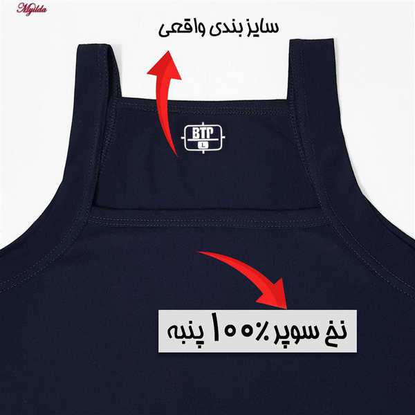 زیرپوش خشتی مردانه برهان تن پوش مدل پنبه ای سرمه ای کد 1011 ماییلدا - تصویر 6