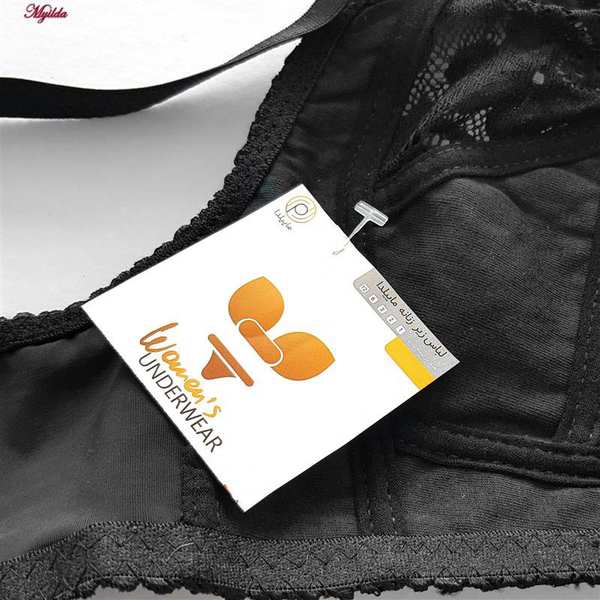 سوتین زنانه دانتل مدل ارکیده باریک مشکی کد 5047 ماییلدا - تصویر 6