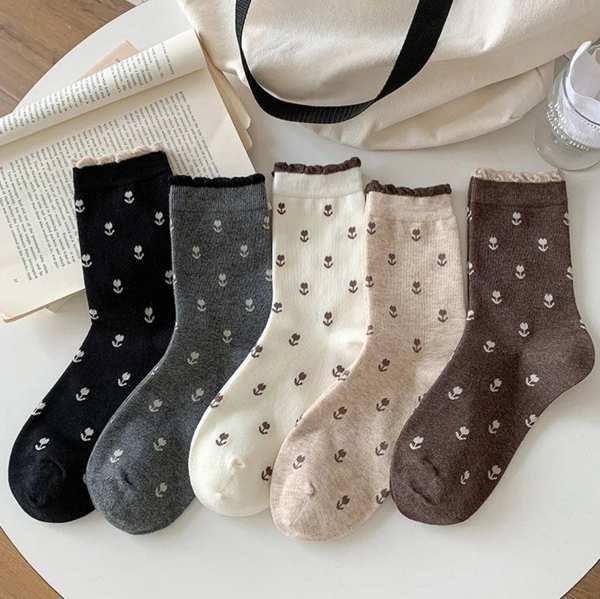 جوراب ساقدار گل گلی کد n-1363 ماییلدا