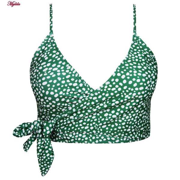 مایو زنانه مدل خال خالی پددار سبز کد 4994 ماییلدا - تصویر 2