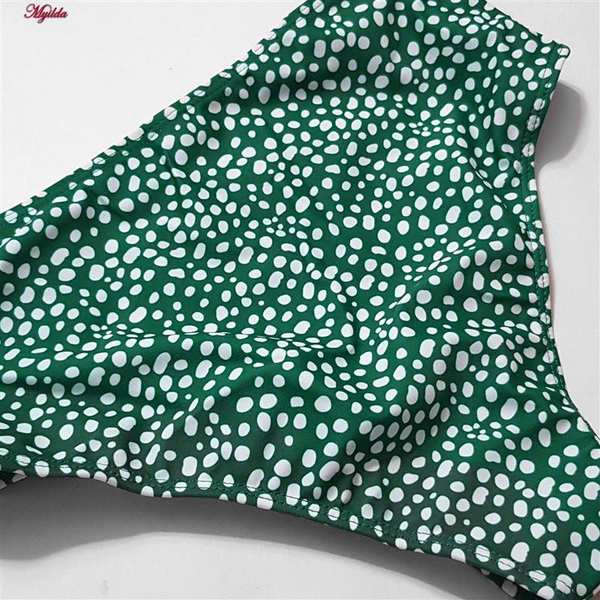 مایو زنانه مدل خال خالی پددار سبز کد 4994 ماییلدا - تصویر 4