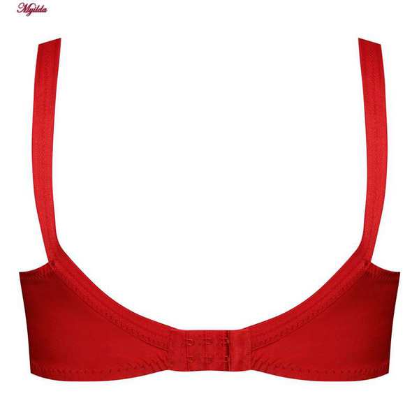 سوتین زنانه سوزنی کش باریک مدل بدون فنر قرمز کد 5056 ماییلدا - تصویر 3