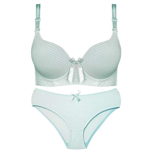 ست شورت و سوتین زنانه پدلی مدل بند متحرک فنردار چهارخانه کد 5125-P131 ماییلدا