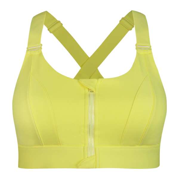 نیم تنه ورزشی زنانه ماییلدا مدل جلو زیپدار پد ثابت کد 5018 رنگ زرد