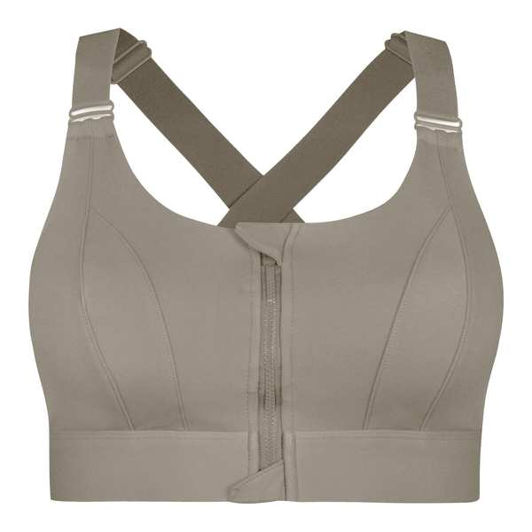نیم تنه ورزشی زنانه ماییلدا مدل جلو زیپدار پد ثابت کد 5018 رنگ خاکی