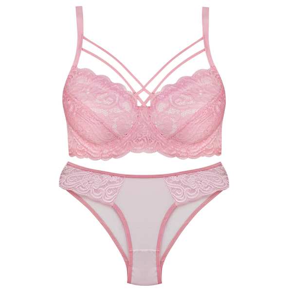 ست شورت و سوتین زنانه ماییلدا مدل فنردار هارنس کد 5165 رنگ صورتی