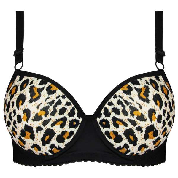 سوتین زنانه ماییلدا مدل پلنگی جکدار فنردار پوش آپ کد 5160