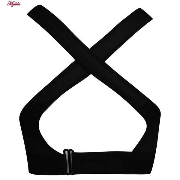 نیم تنه ورزشی زنانه مدل بند چسبی پددار پشت ضربدری مشکی کد 5166-805 ماییلدا - تصویر 3