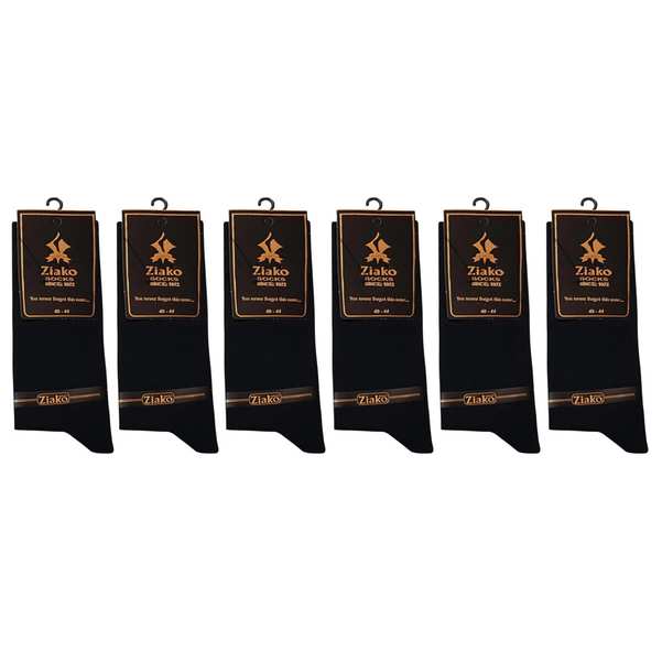 جوراب مردانه مدل پنبه ای جعبه دار بامبو مشکی ضیاکو کد 5199-961-B بسته 6 عددی ماییلدا