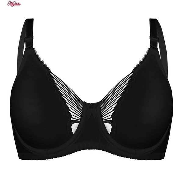 سوتین زنانه پرسی فنردار طرح پروانه مشکی لین کد 4680-744 ماییلدا - تصویر 2