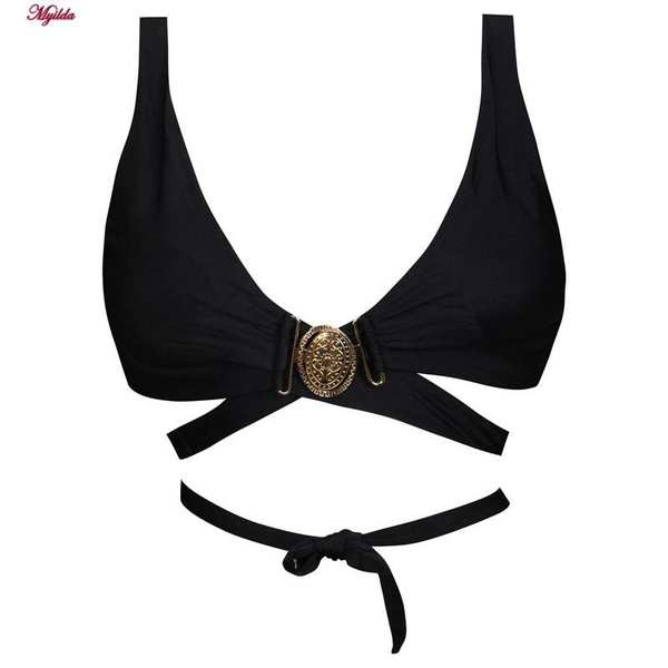 مایو زنانه مدل سگک دار مشکی کد 4996 ماییلدا - تصویر 2