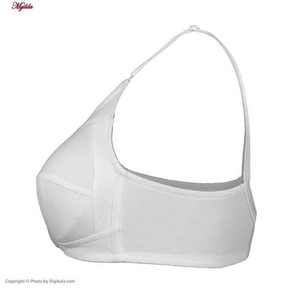سوتین زنانه سه تکه نخی لاکرا مدل بدون فنر سفید لین کد 4680-419 ماییلدا - تصویر 3
