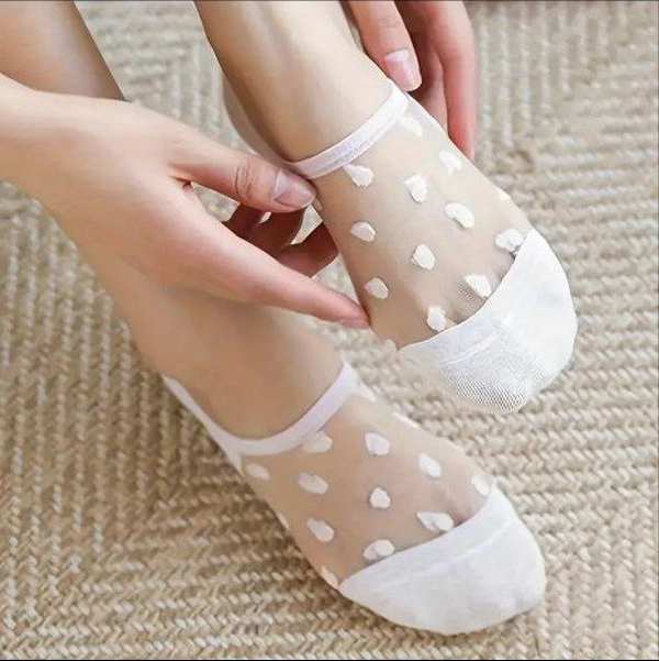 جوراب زیرقوزکی شیشه ای خالدار کد R-1645 ماییلدا
