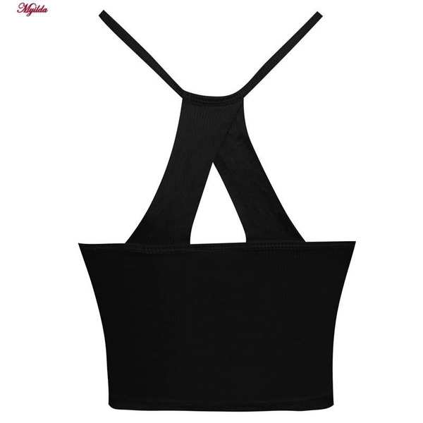 تاپ زنانه کراپ مدل پد ثابت رنگ مشکی ماییلدا کد 5258-241 - تصویر 3