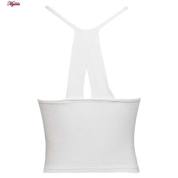 تاپ زنانه کراپ مدل پد ثابت رنگ سفید ماییلدا کد 5258-241 - تصویر 3