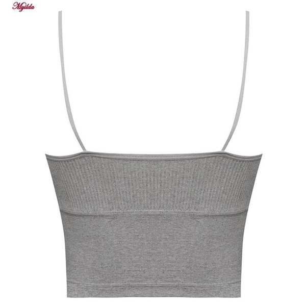 تاپ زنانه کراپ مدل پد متحرک رنگ طوسی ماییلدا کد 5250-175 - تصویر 3