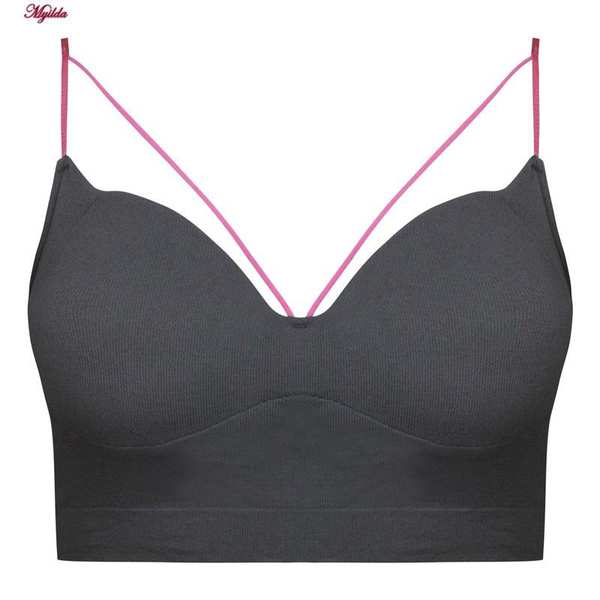 نیم تنه ورزشی زنانه مدل پد ثابت رنگ خاکستری تیره ماییلدا کد 5252-2105 - تصویر 2