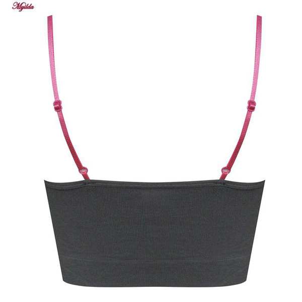 نیم تنه ورزشی زنانه مدل پد ثابت رنگ خاکستری تیره ماییلدا کد 5252-2105 - تصویر 3